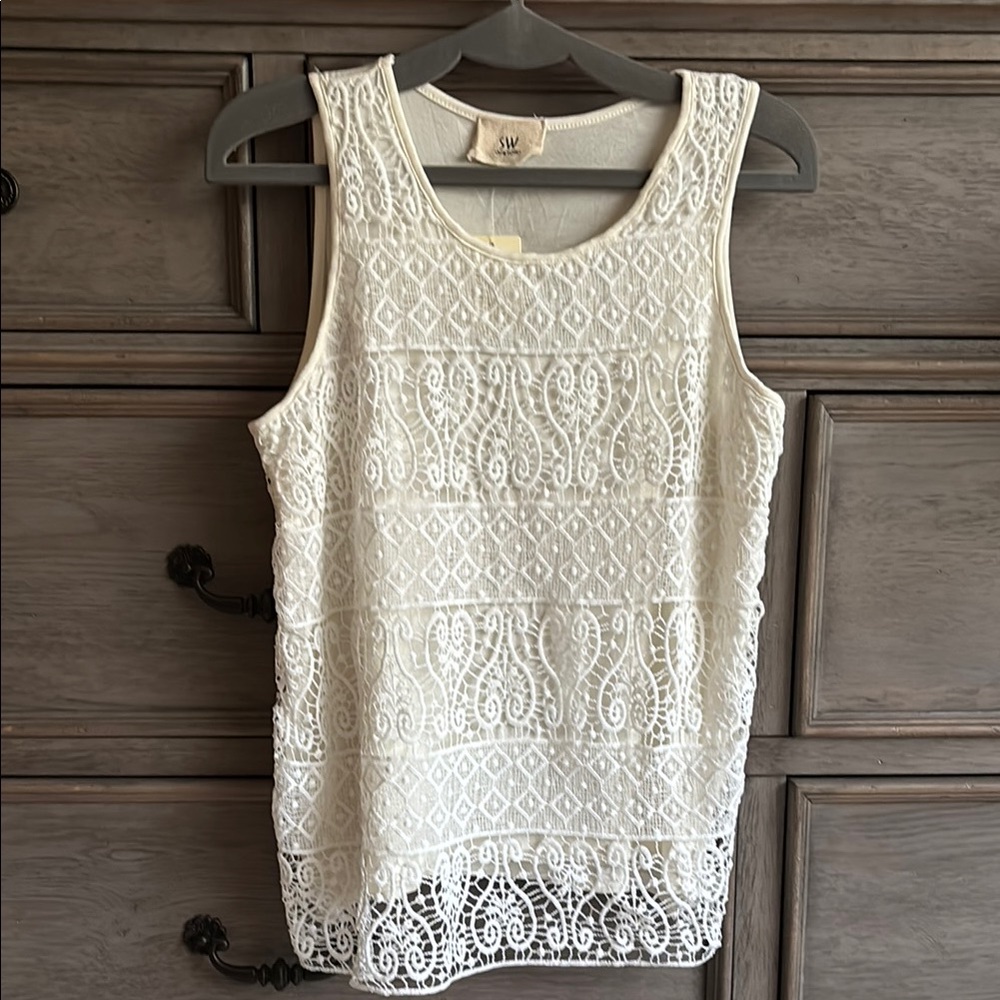 Women's Cream Lace Top
